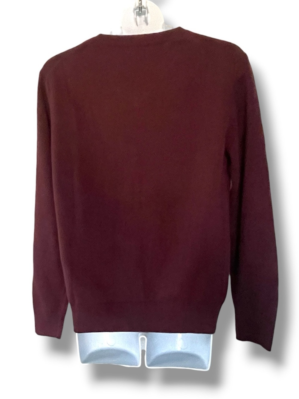 Gap Kids Burgundy V-Neck Cotton Knit Sweater Organic Cotton Classic Preppy - Picture 2 of 5